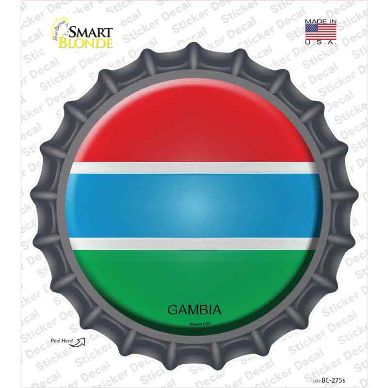 BC-275s-M Gambia Country Novelty Bottle Cap Sticker Decal - Medium