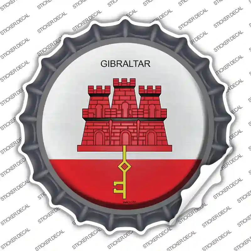 BC-280s-L Gibraltar Country Novelty Bottle Cap Sticker Decal - Large