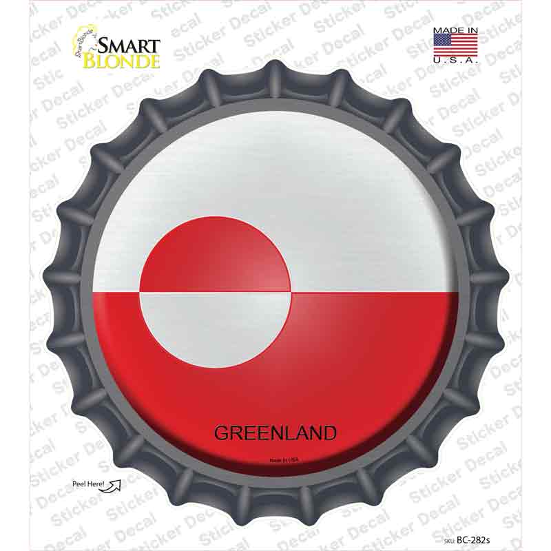 BC-282s-M Greenland Country Novelty Bottle Cap Sticker Decal - Medium