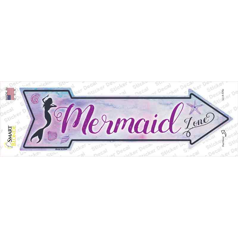 A-576s-M Mermaid Zone Novelty Arrow Sticker Decal - Medium