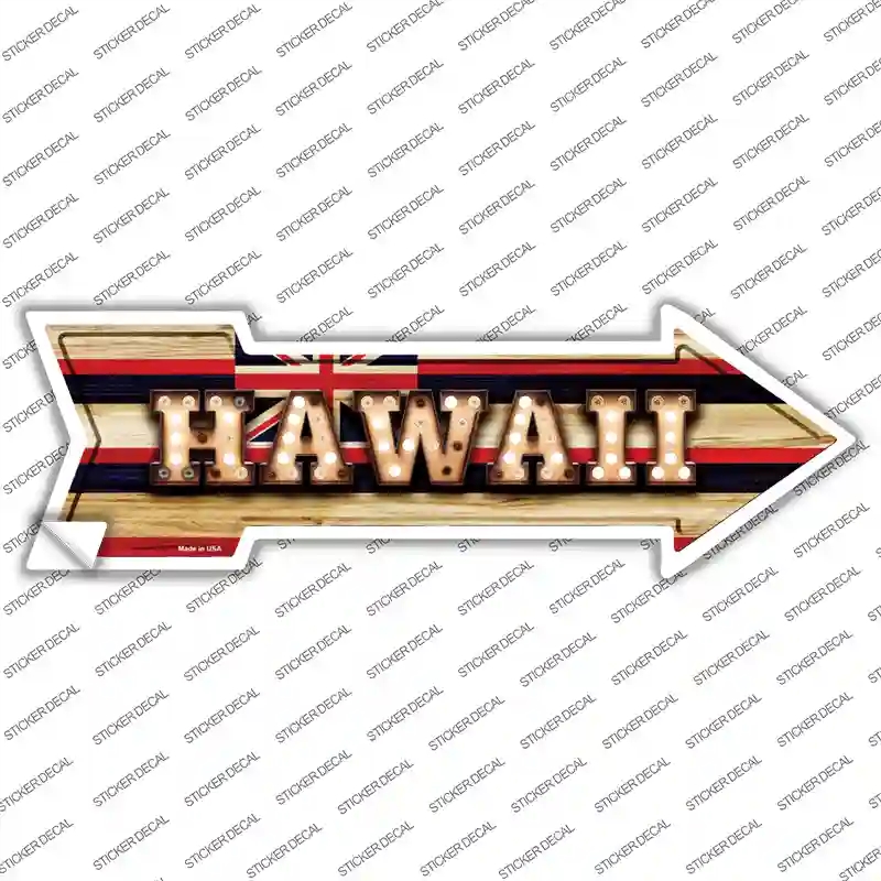 A-591s-XL Hawaii Bulb Lettering Novelty Arrow Sticker Decal - Extra Large