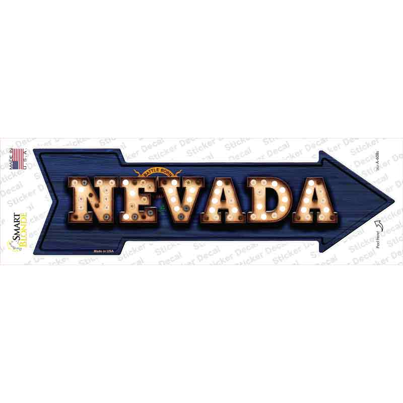 A-608s-M Nevada Bulb Lettering Novelty Arrow Sticker Decal - Medium