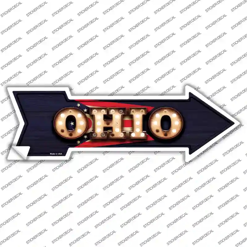 A-615s-L Ohio Bulb Lettering Novelty Arrow Sticker Decal - Large