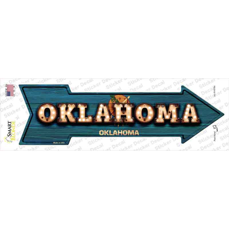 A-616s-M Oklahoma Bulb Lettering Novelty Arrow Sticker Decal - Medium