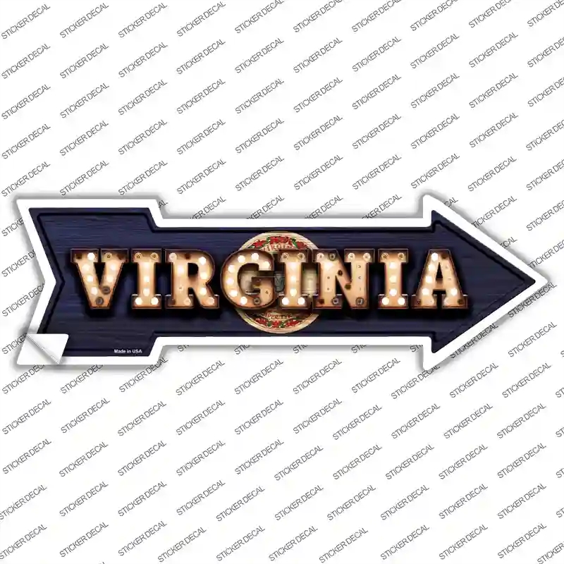A-626s-S Virginia Bulb Lettering Novelty Arrow Sticker Decal - Small