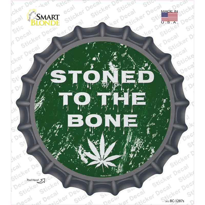 BC-1287s-M Stoned to the Bone Novelty Bottle Cap Sticker Decal - Medium