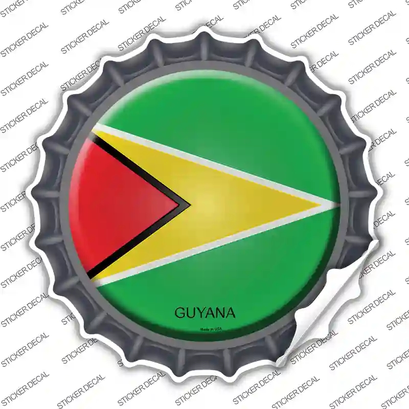 BC-290s-L Guyana Country Novelty Bottle Cap Sticker Decal - Large