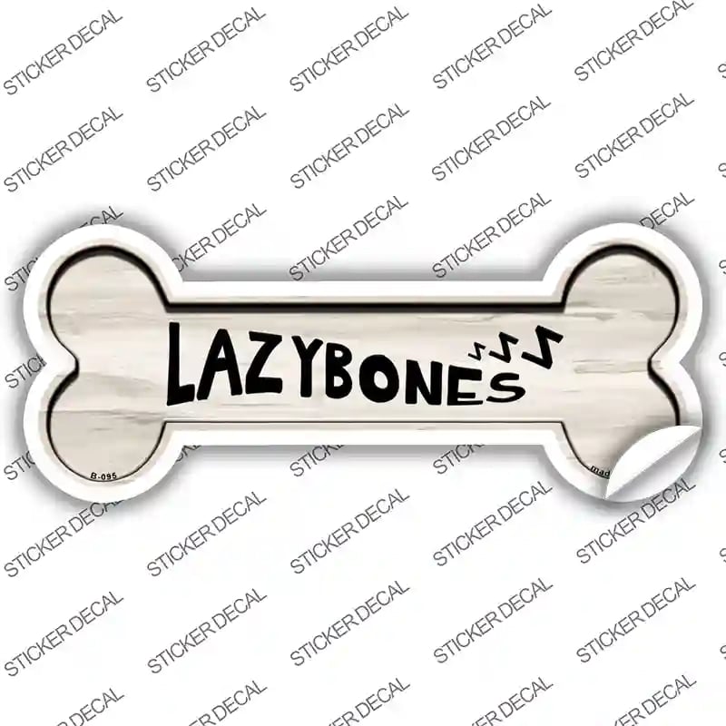 B-095s-S Lazybones Novelty Bone Sticker Decal - Small