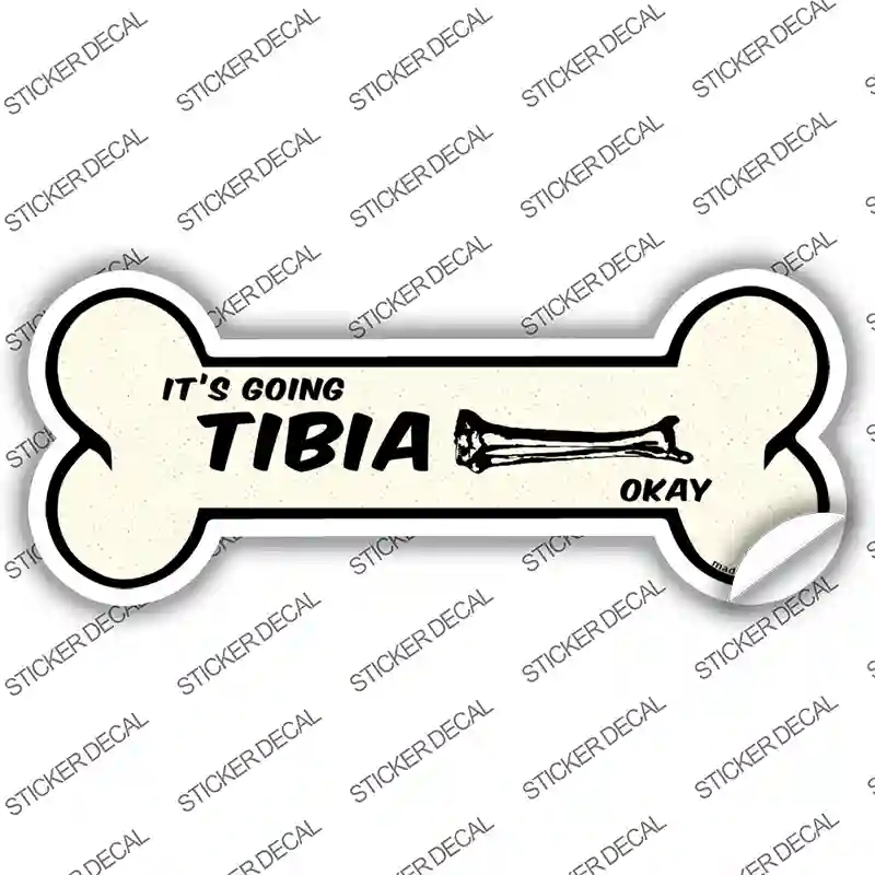 B-106s-S Going Tibia Okay Novelty Bone Sticker Decal - Small