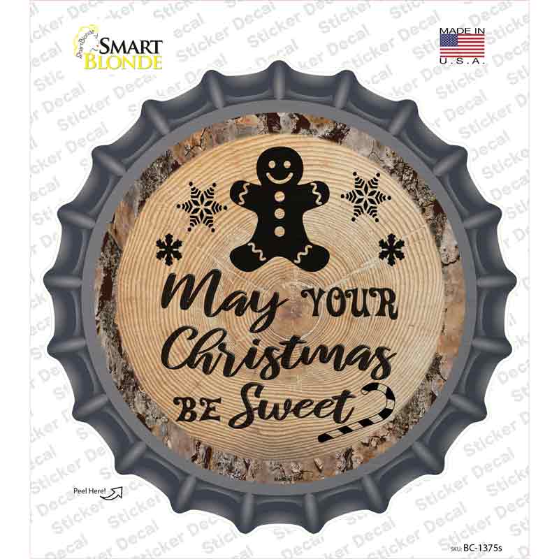 BC-1375s-M Christmas Be Sweet Novelty Bottle Cap Sticker Decal - Medium
