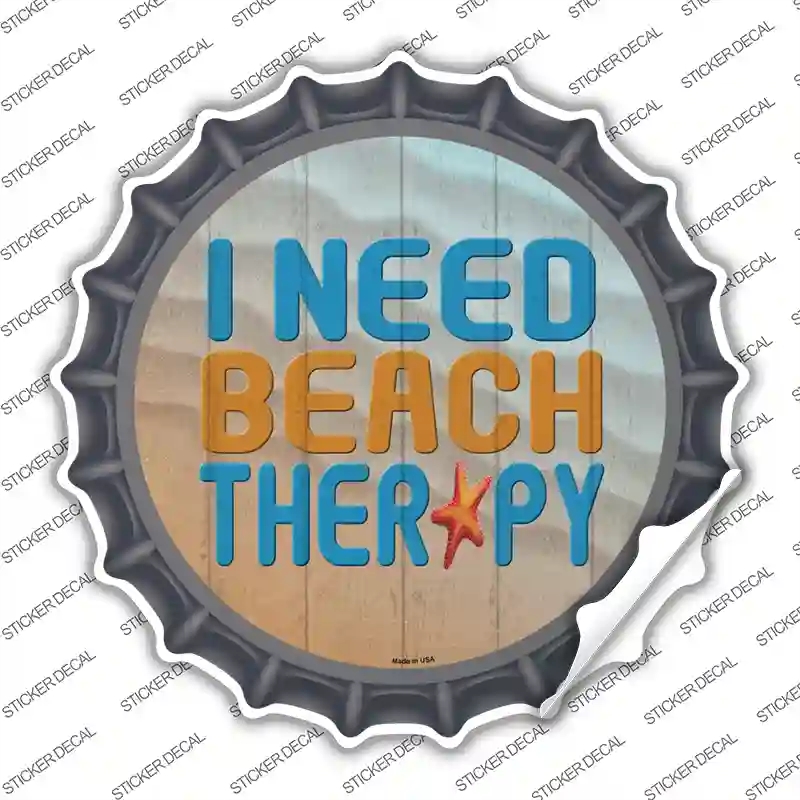 BC-1401s-S I Need Beach Therapy Novelty Bottle Cap Sticker Decal - Small