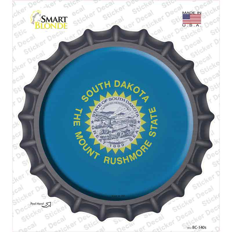 BC-140s-M South Dakota State Flag Novelty Bottle Cap Sticker Decal - Medium
