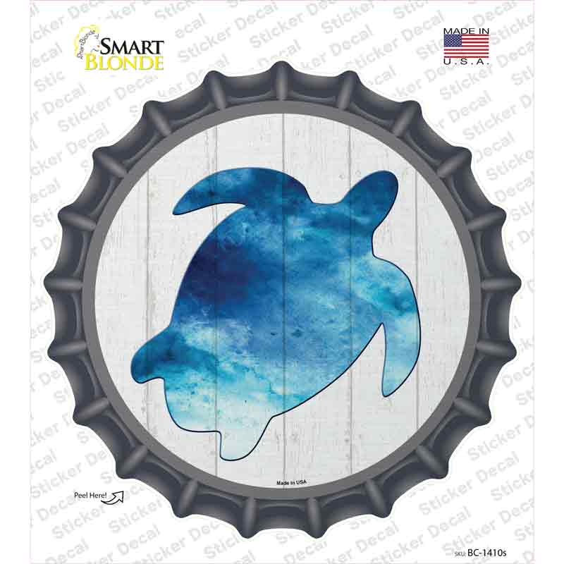 BC-1410s-M Seaturtle Silhouette Novelty Bottle Cap Sticker Decal - Medium