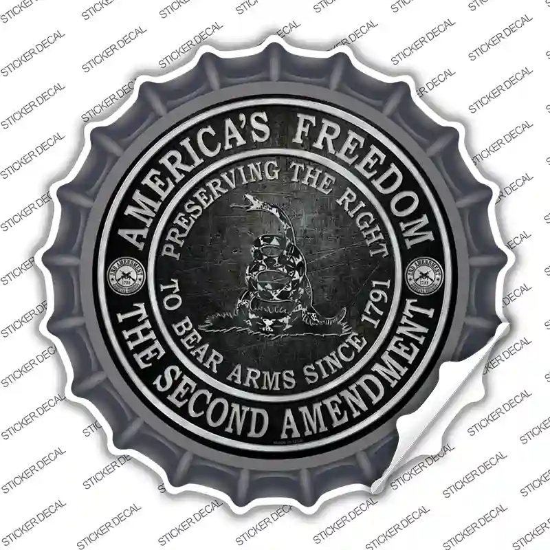 BC-527s-S Americas Freedom Novelty Bottle Cap Sticker Decal - Small