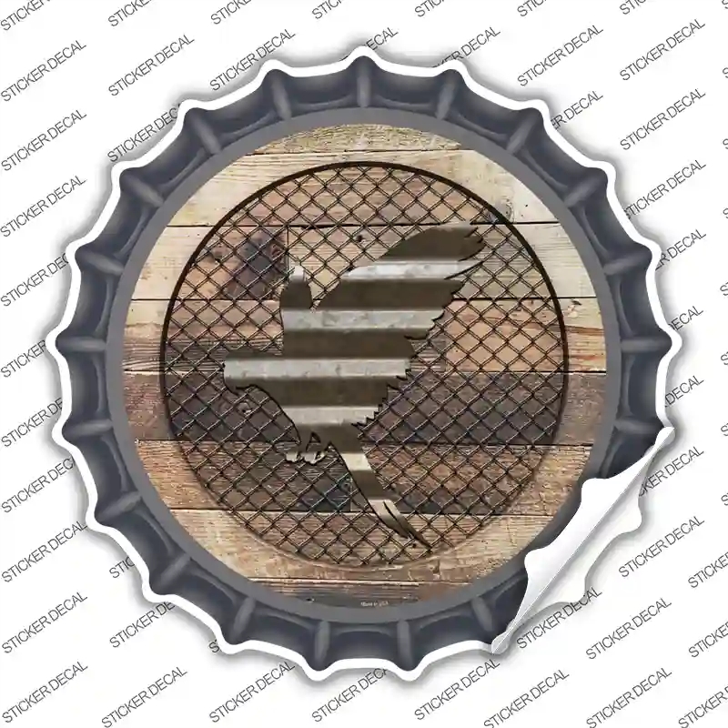 BC-1041s-S Parrot on Wood Novelty Bottle Cap Sticker Decal - Small