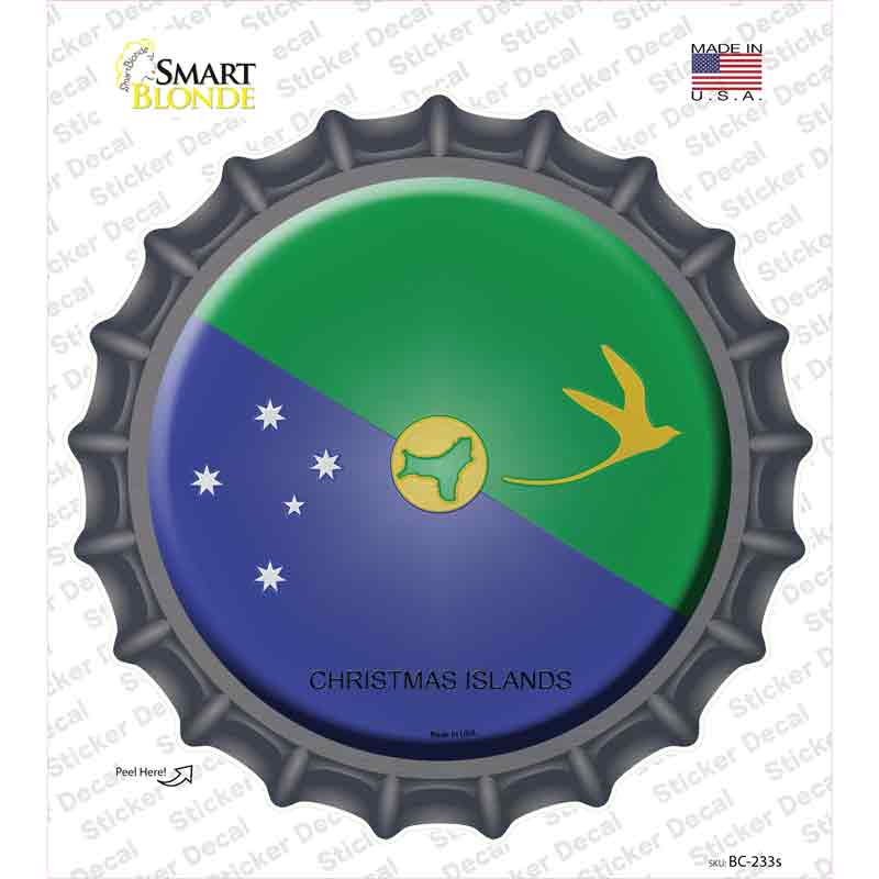 BC-233s-M Christmas Islands Country Novelty Bottle Cap Sticker Decal - Medium