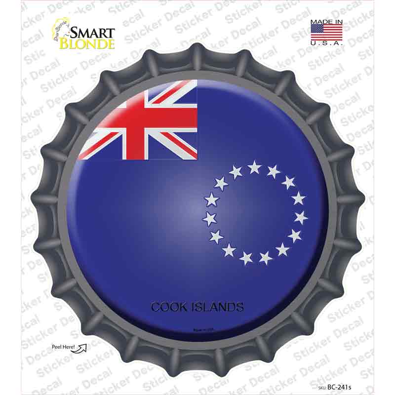BC-241s-M Cook Islands Country Novelty Bottle Cap Sticker Decal - Medium