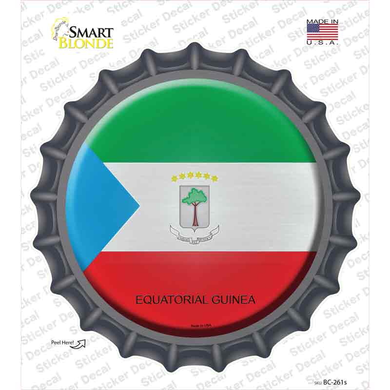 BC-261s-M Equatorial Guinea Country Novelty Bottle Cap Sticker Decal - Medium