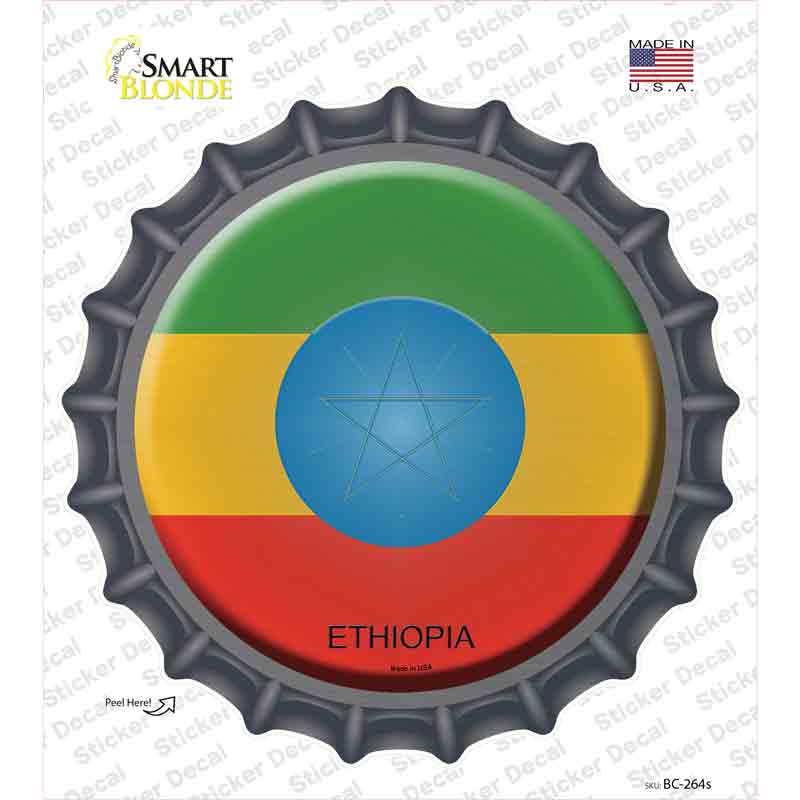 BC-264s-M Ethiopia Country Novelty Bottle Cap Sticker Decal - Medium