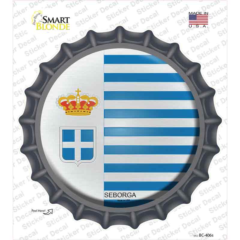 BC-406s-M Seborga Country Novelty Bottle Cap Sticker Decal - Medium