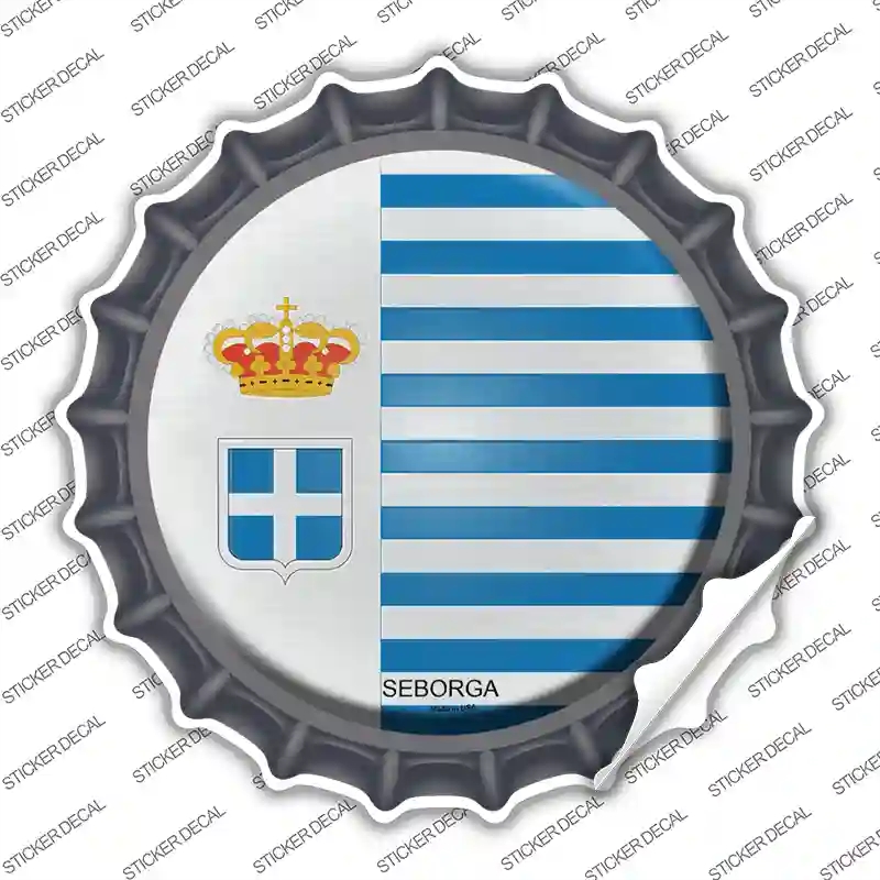 BC-406s-S Seborga Country Novelty Bottle Cap Sticker Decal - Small