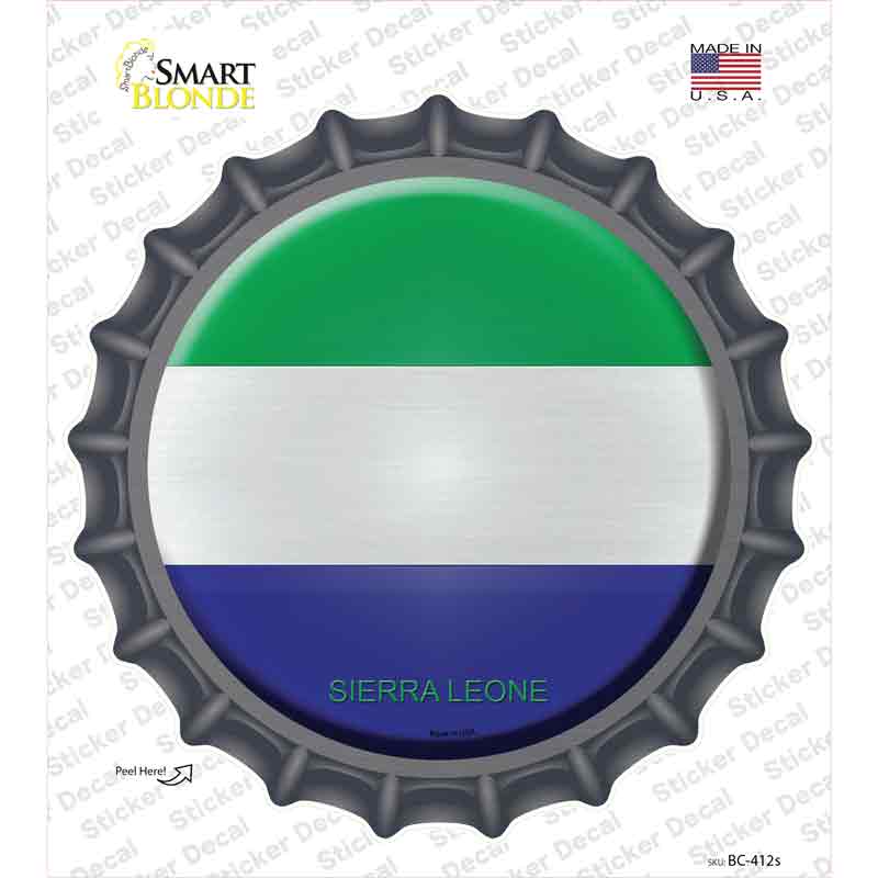 BC-412s-M Sierra Leone Country Novelty Bottle Cap Sticker Decal - Medium