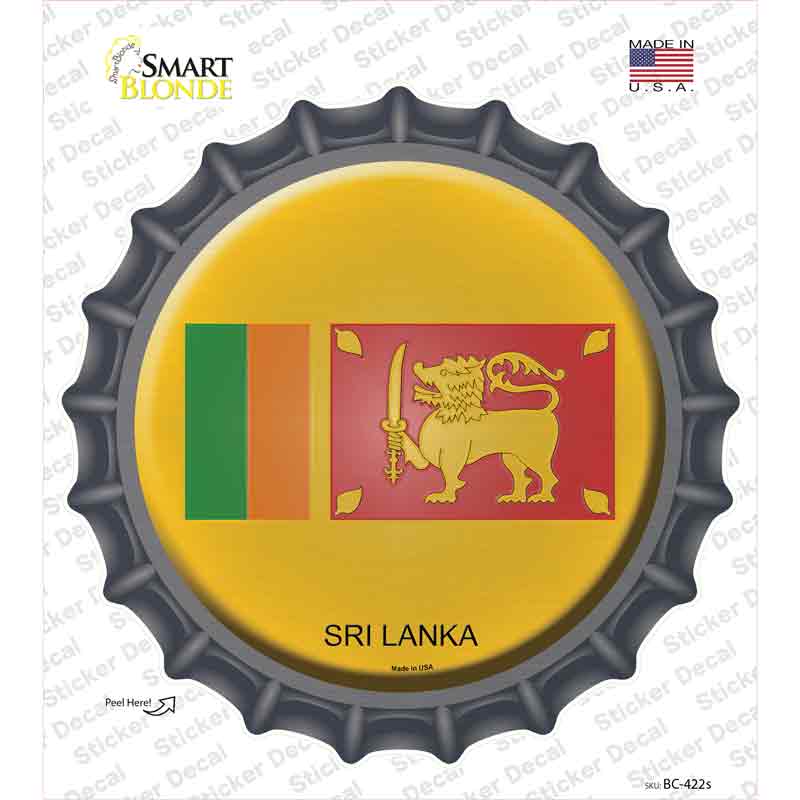 BC-422s-M Sri Lanka Novelty Bottle Cap Sticker Decal - Medium