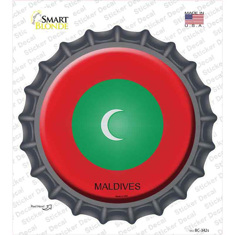 BC-342s-M Maldives Country Novelty Bottle Cap Sticker Decal - Medium