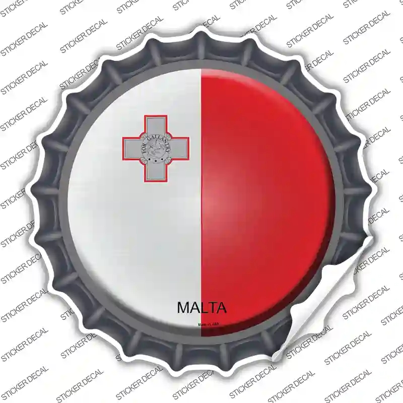 BC-344s-XL Malta Country Novelty Bottle Cap Sticker Decal - Extra Large