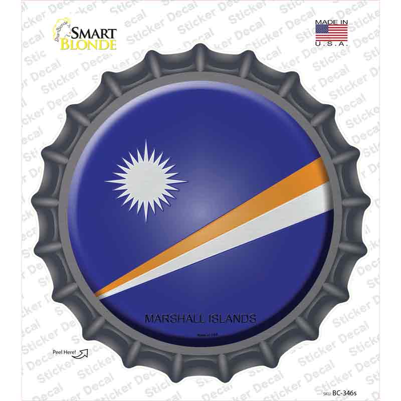 BC-346s-M Marshall Islands Country Novelty Bottle Cap Sticker Decal - Medium