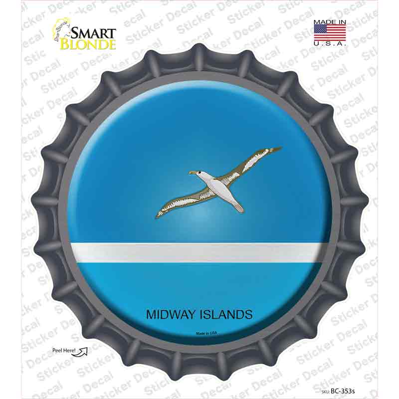BC-353s-M Midway Islands Country Novelty Bottle Cap Sticker Decal - Medium