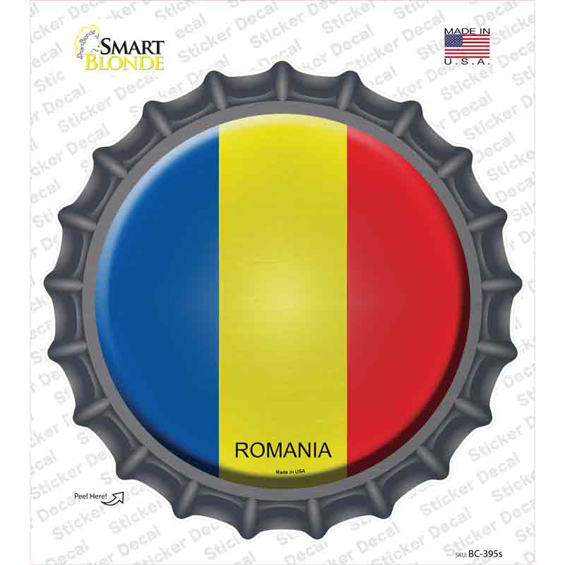 BC-395s-M Romania Country Novelty Bottle Cap Sticker Decal - Medium