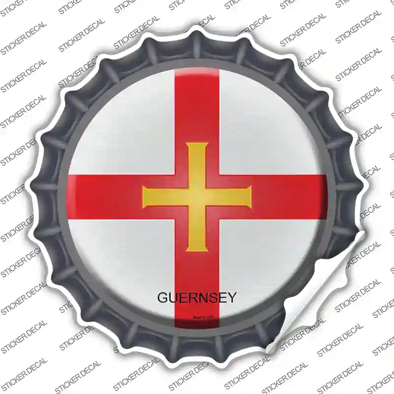 BC-287s-S Guernsey Country Novelty Bottle Cap Sticker Decal - Small