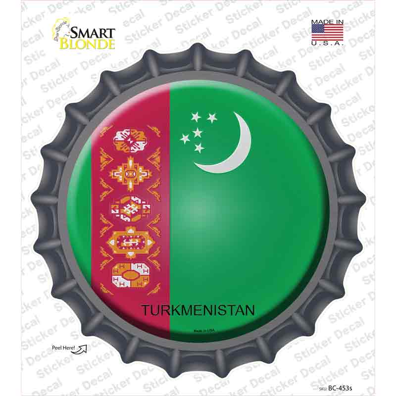 BC-453s-M Turkmenistan Country Novelty Bottle Cap Sticker Decal - Medium