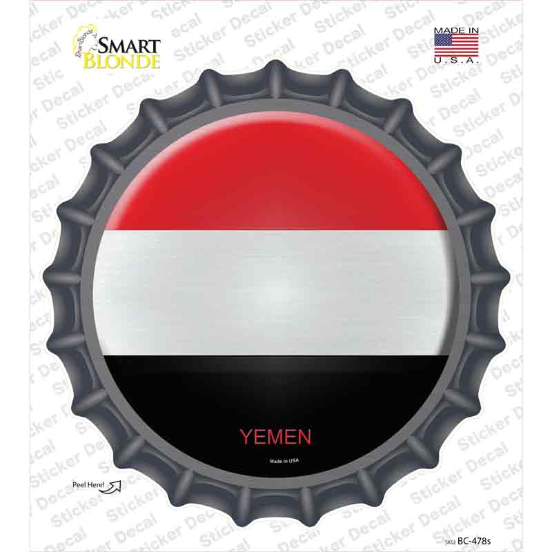 BC-478s-M Yemen Country Novelty Bottle Cap Sticker Decal - Medium