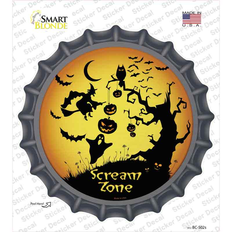 BC-502s-M Scream Zone Novelty Bottle Cap Sticker Decal - Medium