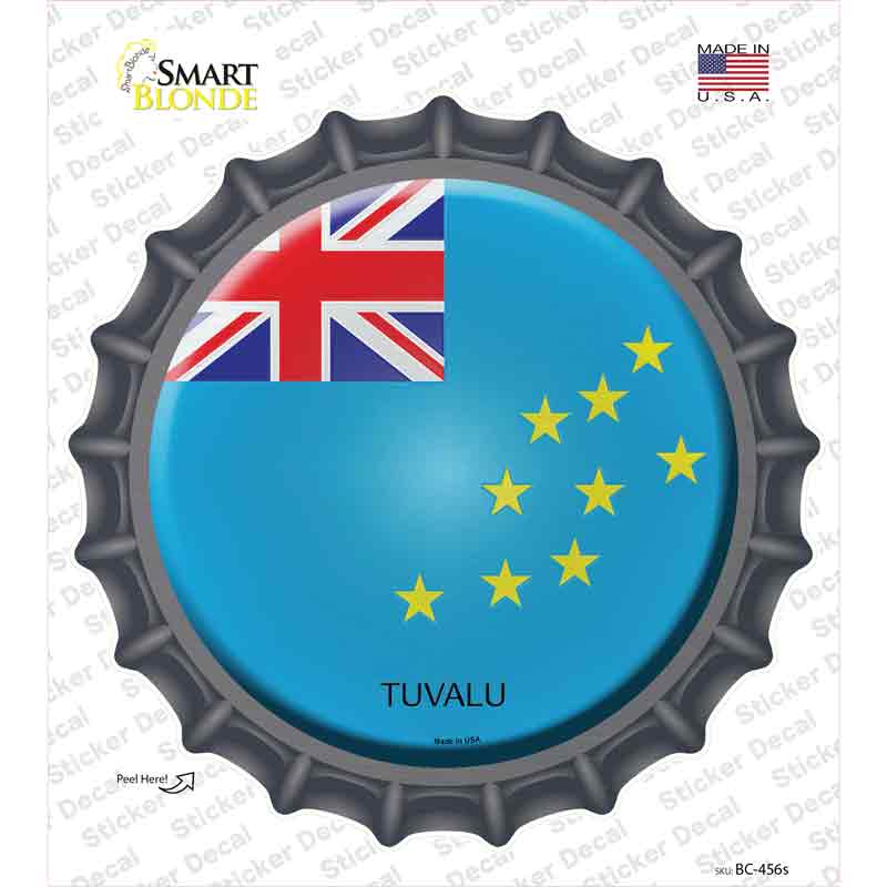 BC-456s-M Tuvalu Country Novelty Bottle Cap Sticker Decal - Medium