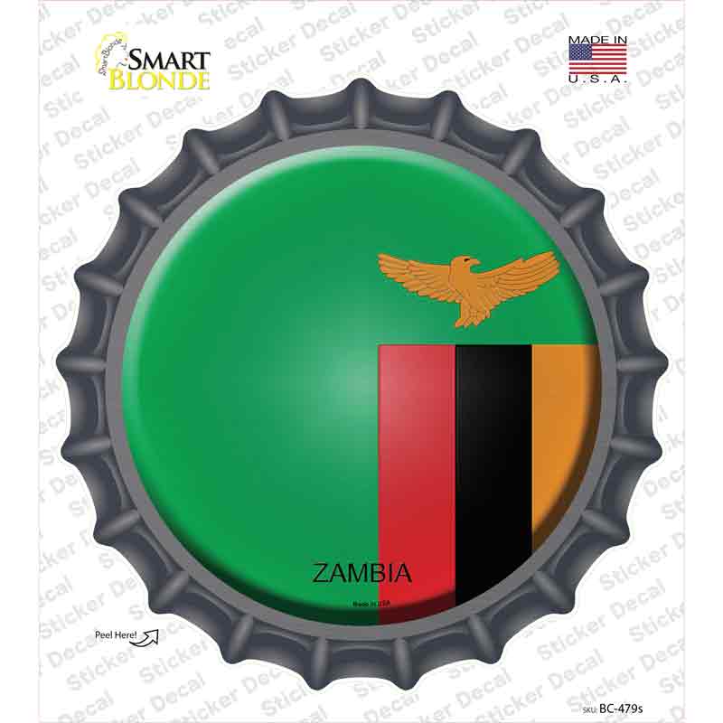 BC-479s-M Zambia Country Novelty Bottle Cap Sticker Decal - Medium