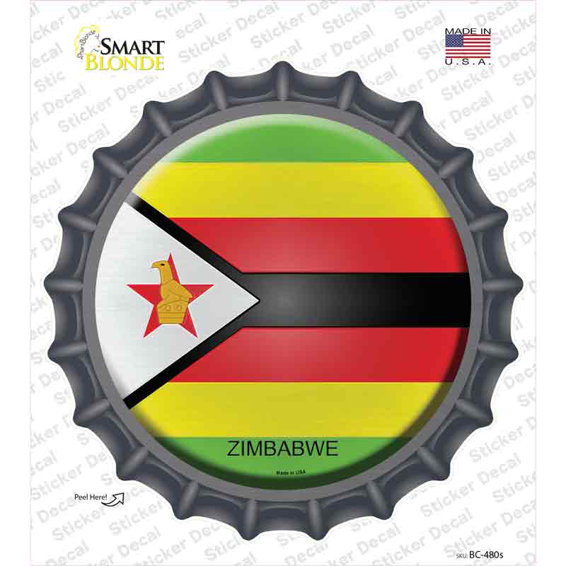 BC-480s-M Zimbabwe Country Novelty Bottle Cap Sticker Decal - Medium