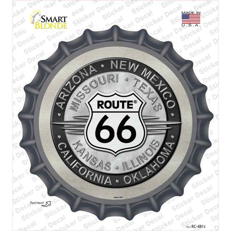 BC-481s-M Route 66 States Novelty Bottle Cap Sticker Decal - Medium