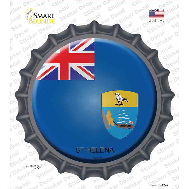 BC-424s-M St Helena Country Novelty Bottle Cap Sticker Decal - Medium