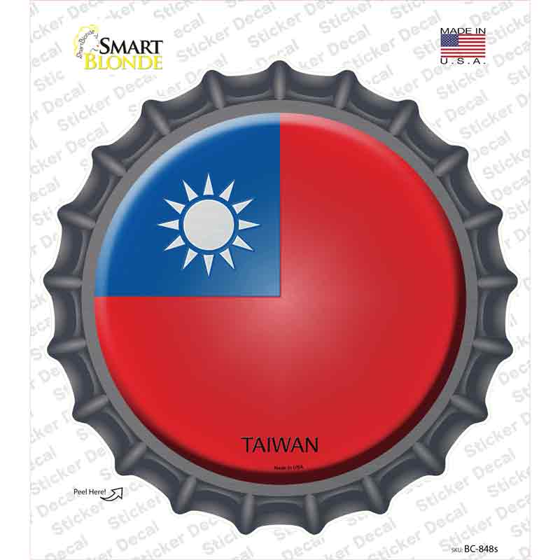 BC-436s-M Taiwan Country Novelty Bottle Cap Sticker Decal - Medium