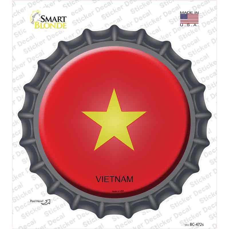 BC-472s-M Vietnam Country Novelty Bottle Cap Sticker Decal - Medium