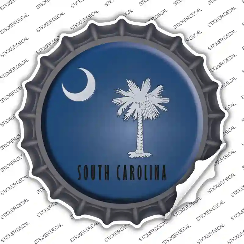 BC-139s-S South Carolina State Flag Novelty Bottle Cap Sticker Decal - Small