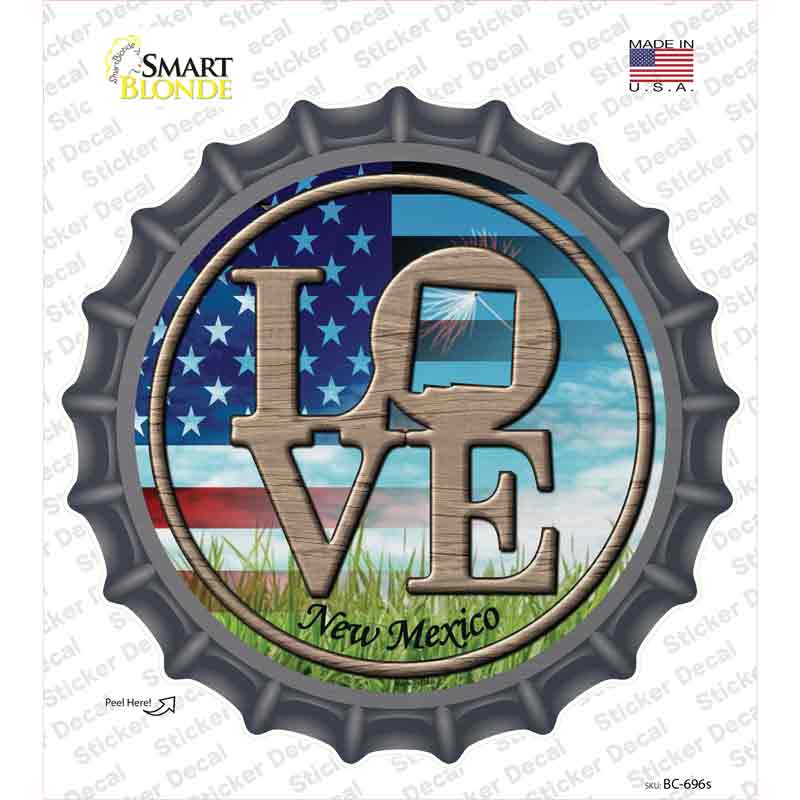 BC-696s-M Love   Mexico Novelty Bottle Cap Sticker Decal - Medium