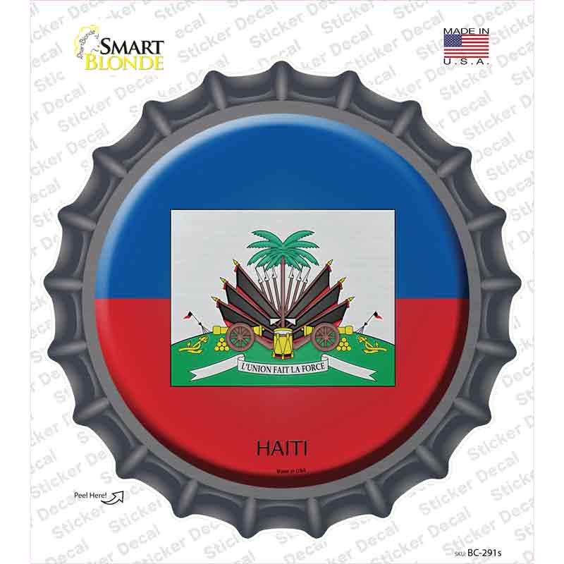 BC-291s-M Haiti Country Novelty Bottle Cap Sticker Decal - Medium