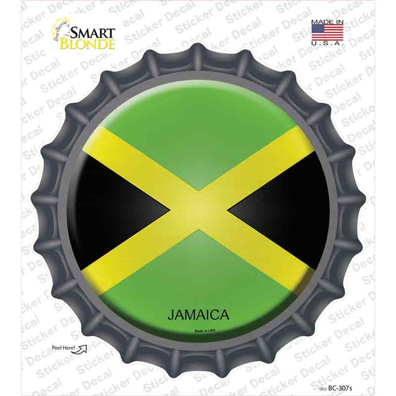 BC-307s-M Jamaica Country Novelty Bottle Cap Sticker Decal - Medium