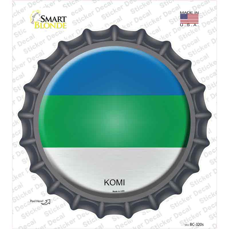 BC-320s-M Komi Country Novelty Bottle Cap Sticker Decal - Medium