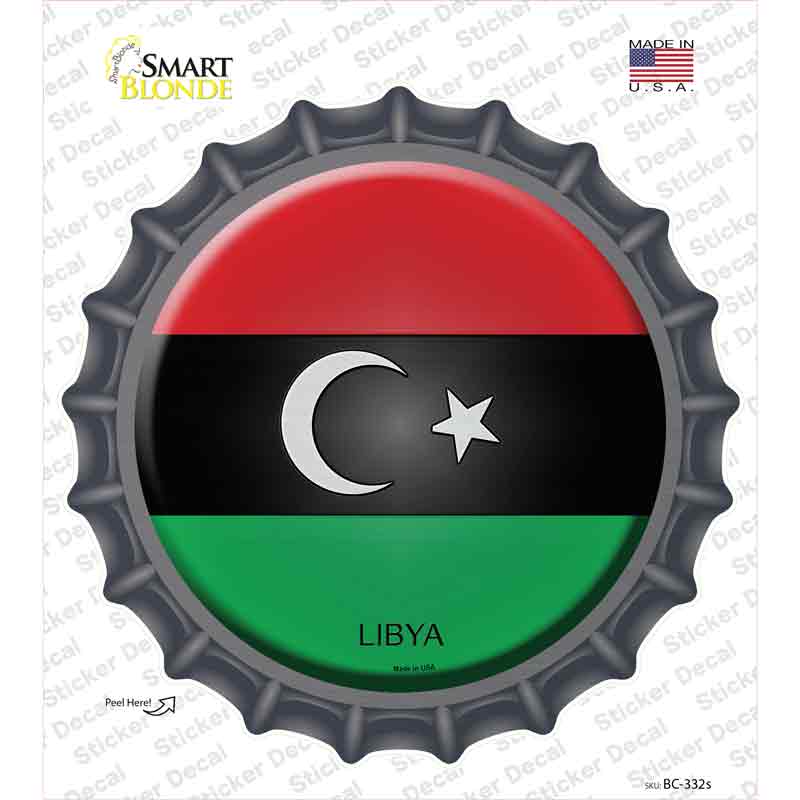 BC-332s-M Libya Country Novelty Bottle Cap Sticker Decal - Medium