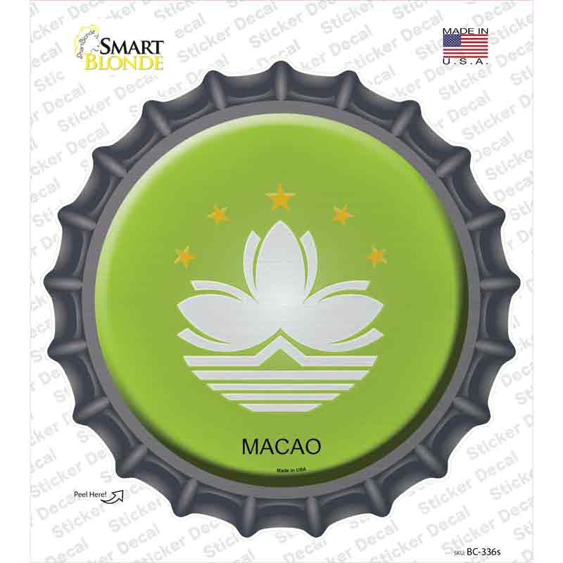 BC-336s-M Macao Country Novelty Bottle Cap Sticker Decal - Medium